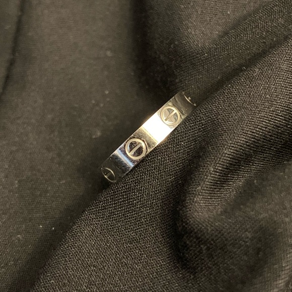 White gold Cartier Love band ring size 4